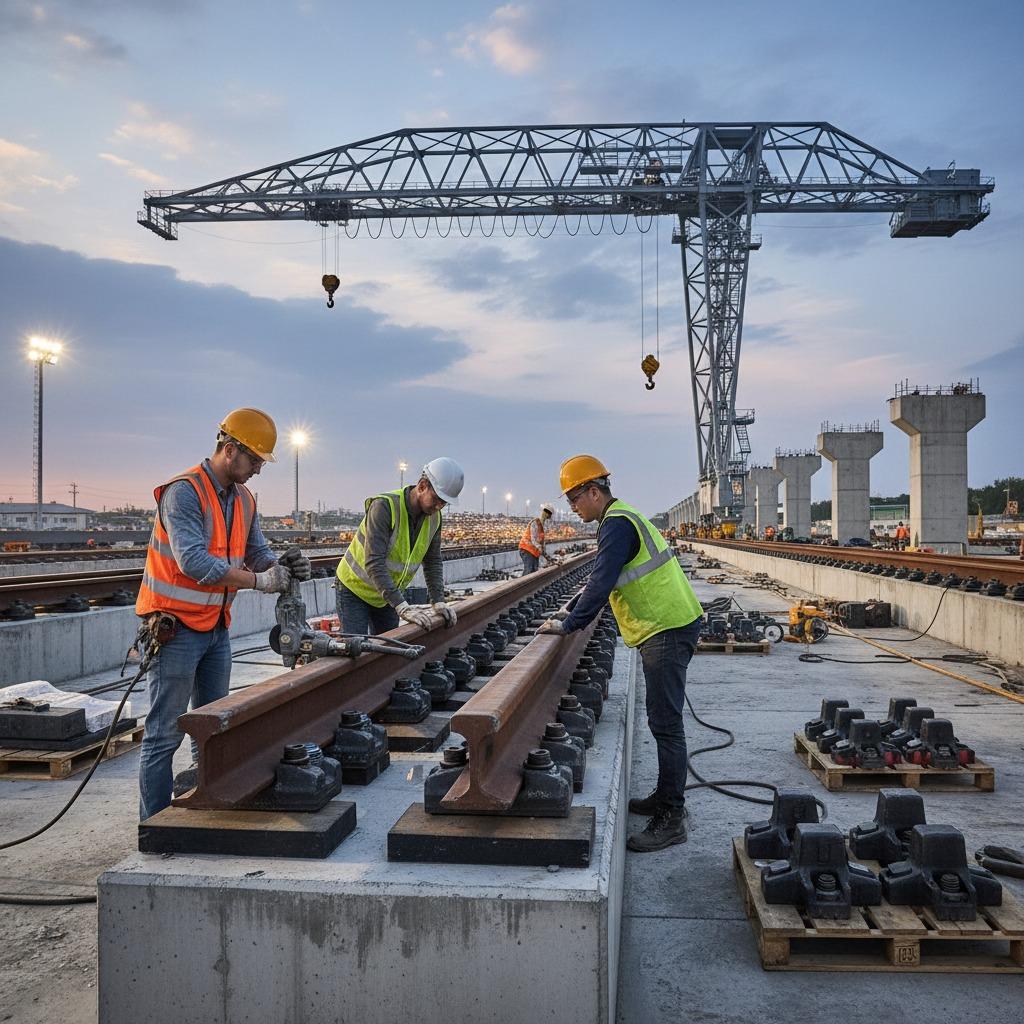 crane rail fastening system