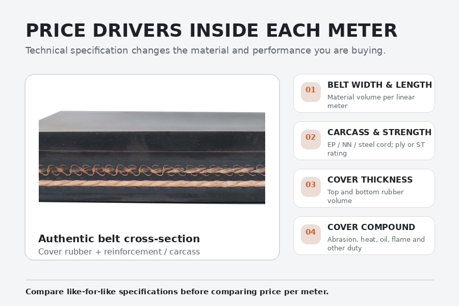 The Specification Items That Change Rubber Conveyor Belt Price