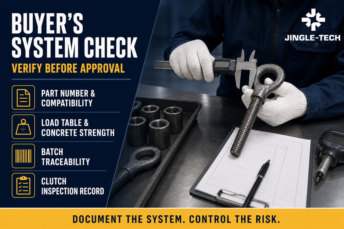Buyer system check for precast concrete lifting anchor manufacturers