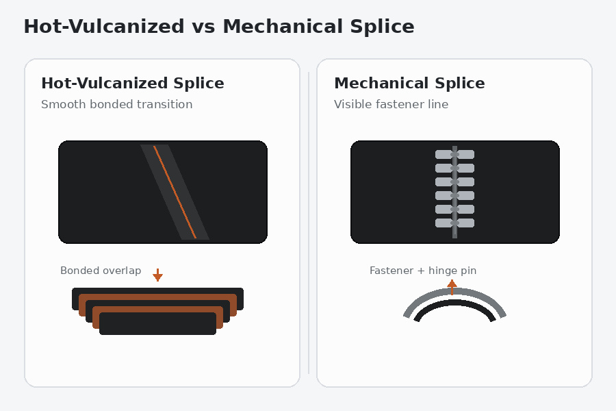 Hot-vulcanized or mechanical splice