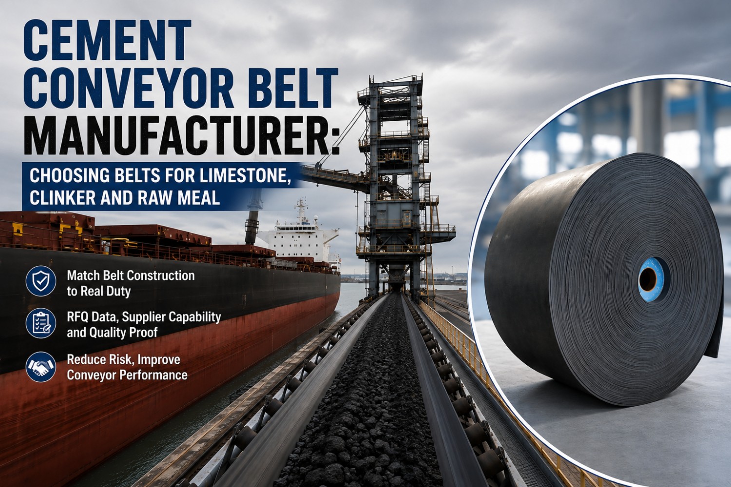 Cement Conveyor Belt Manufacturer: Choosing Belts for Limestone, Clinker and Raw Meal