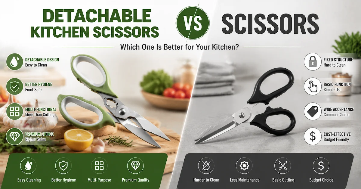 Tijeras de cocina desmontables versus tijeras: ¿cuál es mejor para los compradores de utensilios de cocina?