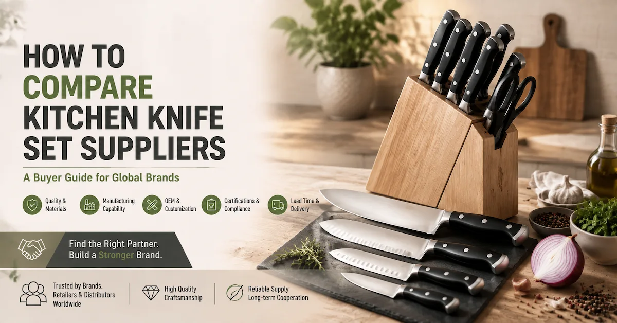 Cómo comparar proveedores de juegos de cuchillos de cocina: una guía para compradores de marcas globales