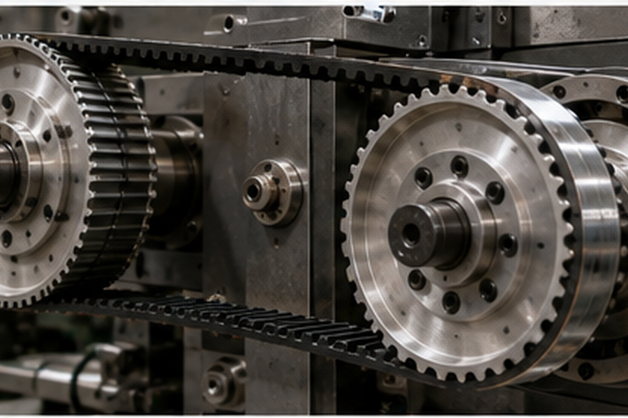 Industrial timing belt and pulley synchronous drive system