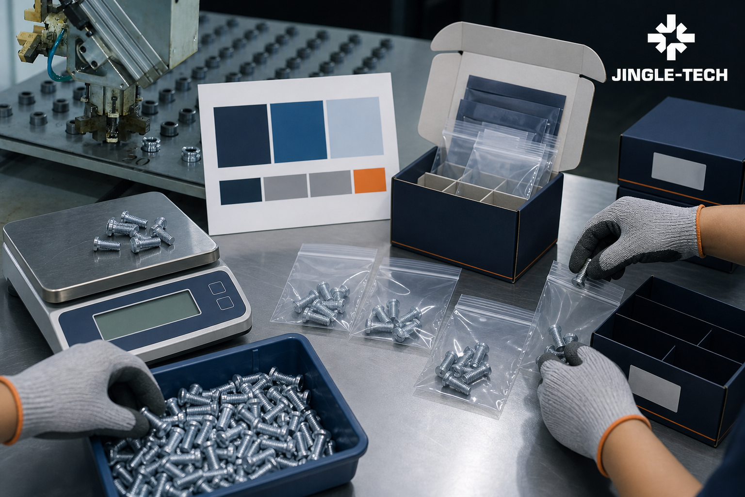 Private label fastener packaging workstation