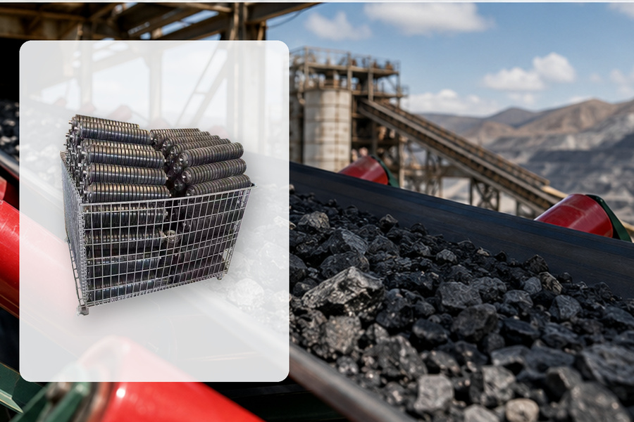 Impact rollers for conveyor loading zones in bulk material handling applications