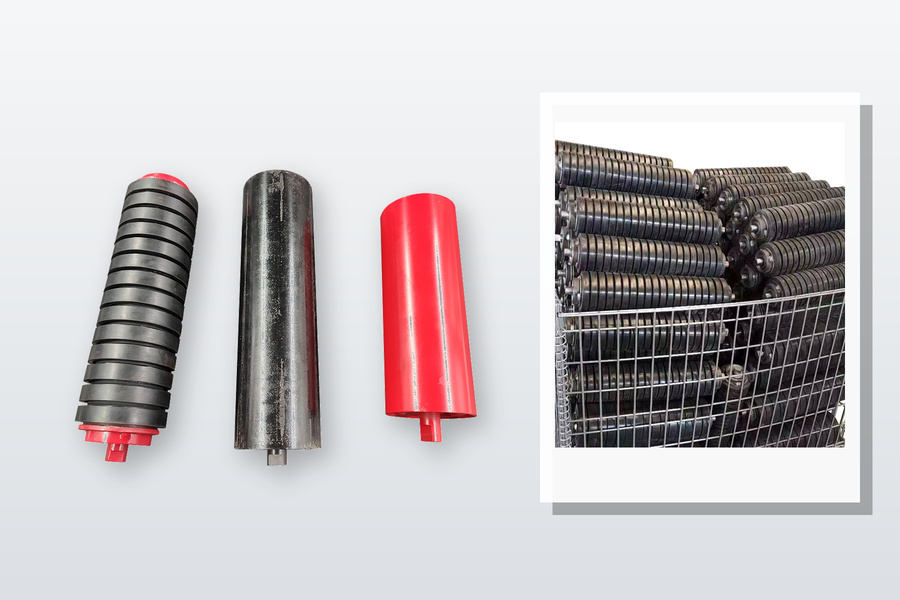 Rubber ring impact roller construction and conveyor roller type comparison