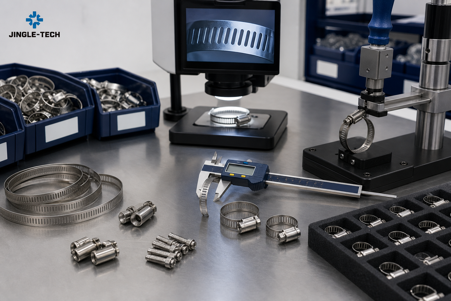 Worm-drive hose clamp dimensional and torque inspection