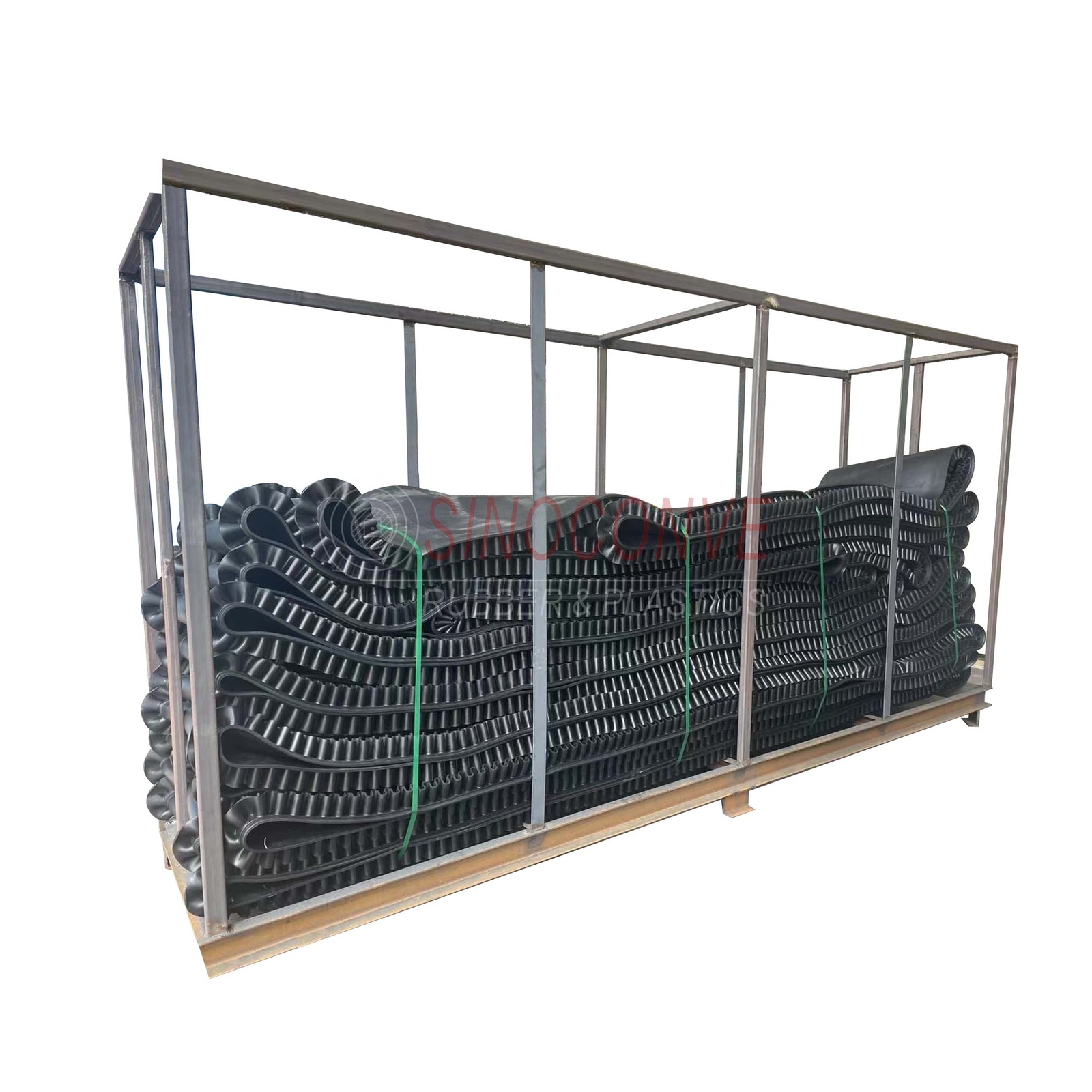 Sidewall conveyor belt with corrugated sidewalls