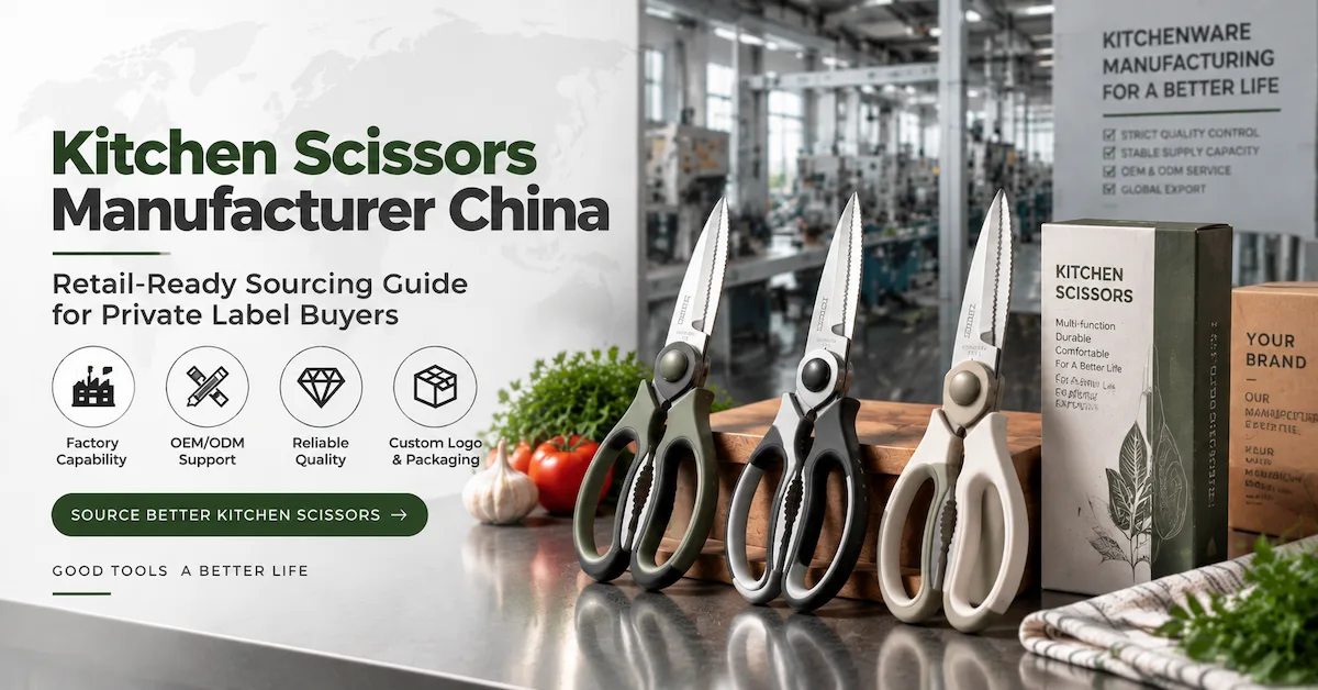Fabricant de ciseaux de cuisine en Chine : guide d'approvisionnement prêt pour la vente au détail pour les acheteurs de marques privées