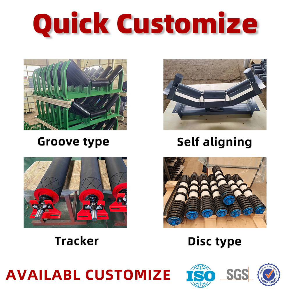 Conveyor idler roller customization and product banner