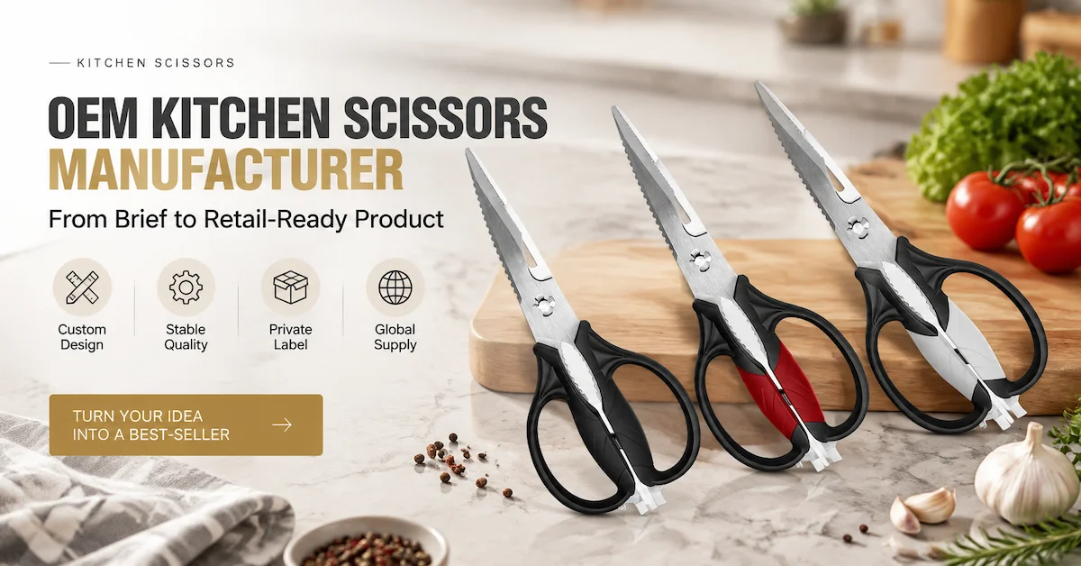 Fabricant de ciseaux de cuisine OEM : du brief au produit prêt à la vente au détail