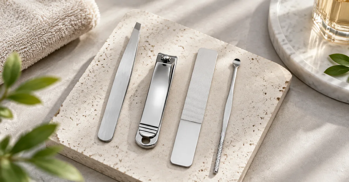 Exibição de produtos de marca própria para ferramentas de manicure