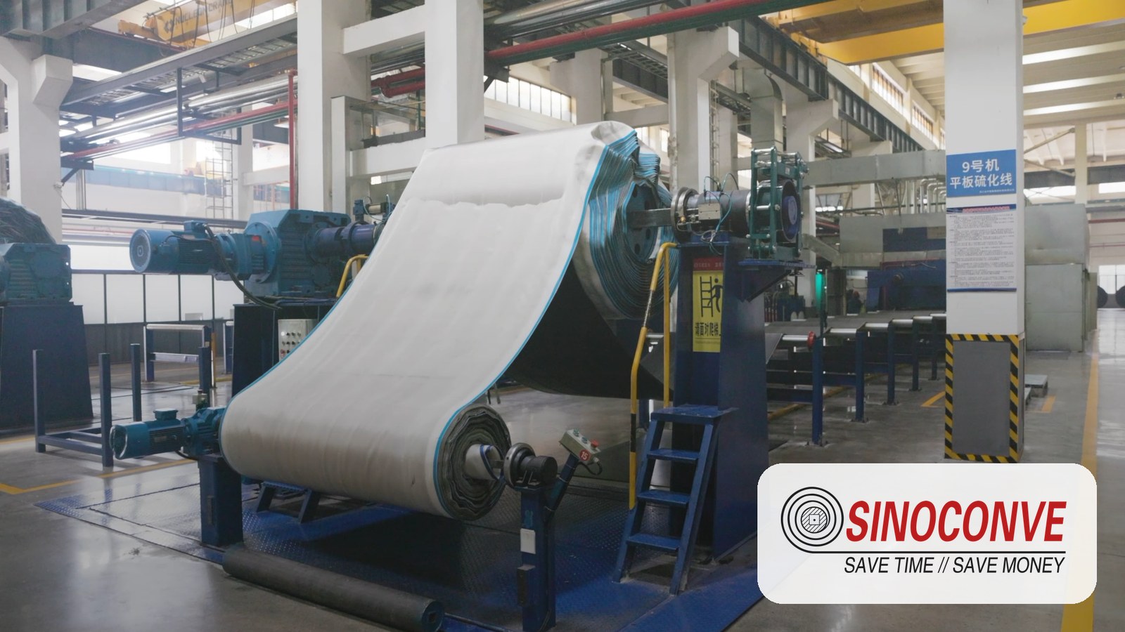 High temperature vulcanizing line for heat resistant conveyor belts