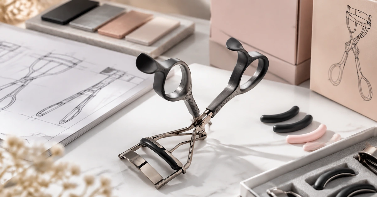 Mustertest eines Herstellers von Wimpernzangen