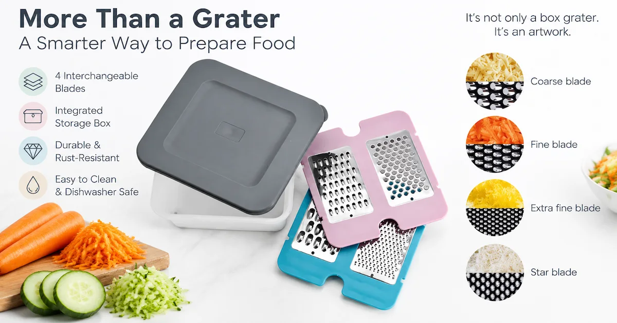 Box grater set kitchen tool preparation guide