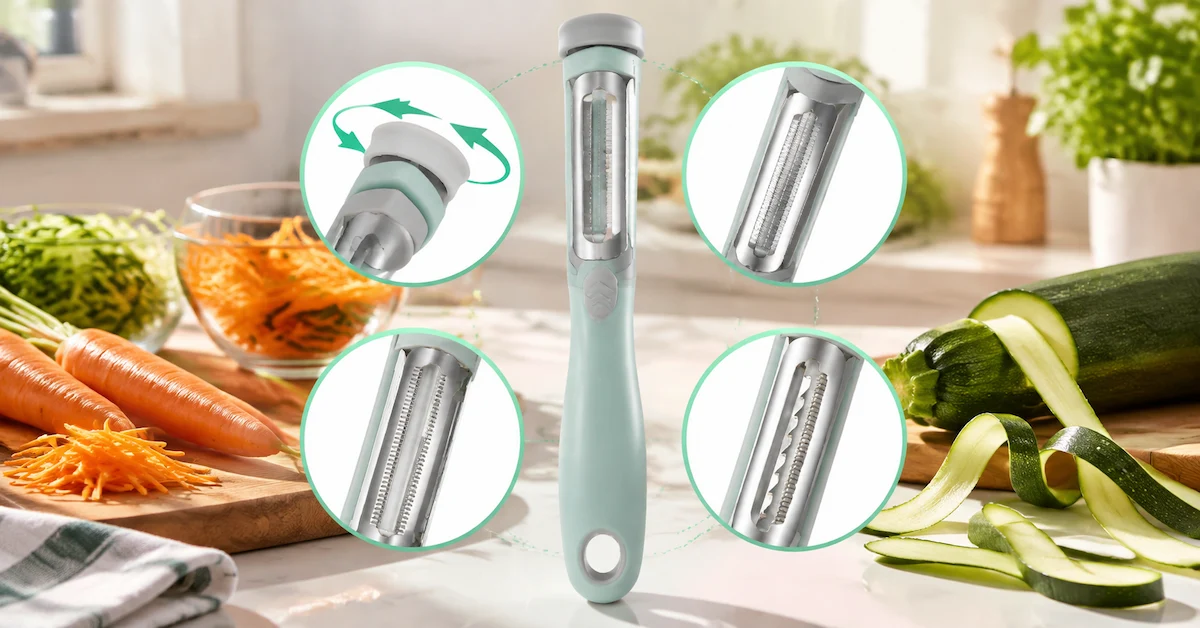 3 in 1 swivel peeler blade design details