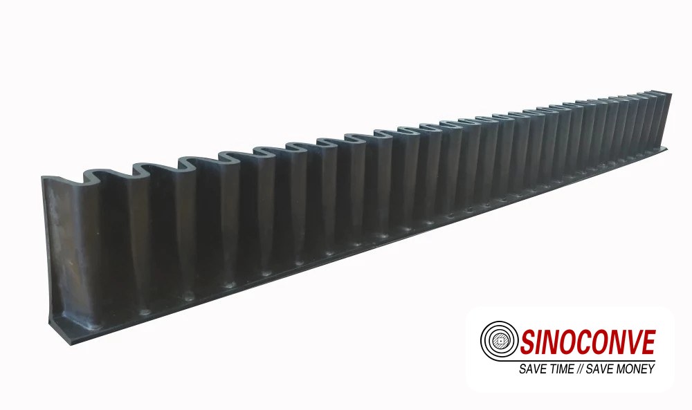 cleats and corrugated sidewall on a base belt built for steep angle conveying