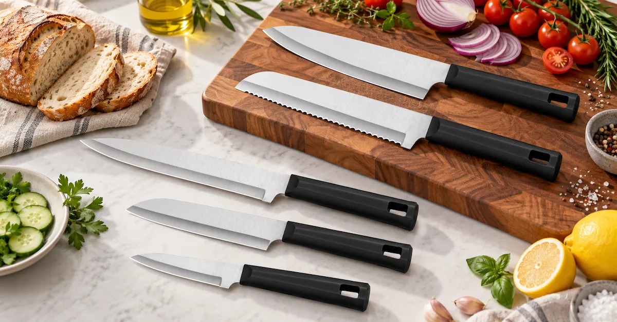 Low MOQ kitchen knife set product scene