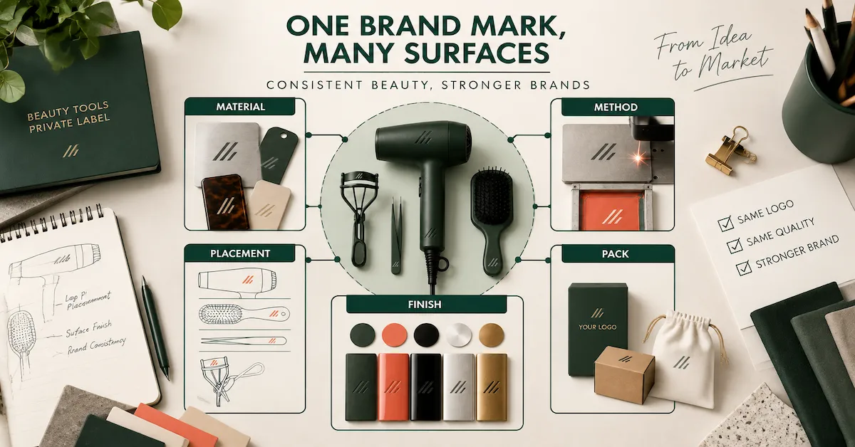 Custom logo beauty tools brand system
