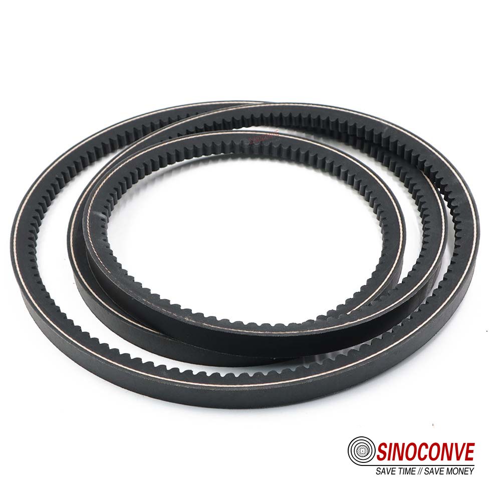 raw edge cogged V-belt surface showing the molded notches on the base of the belt