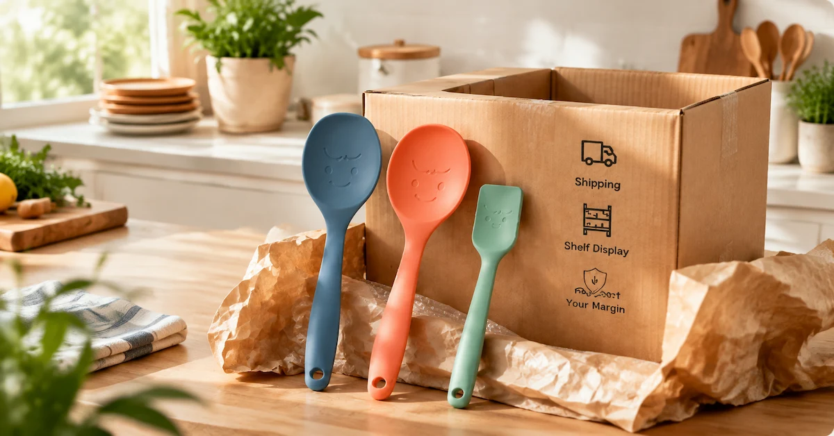 Custom packaging kitchenware shipping scene