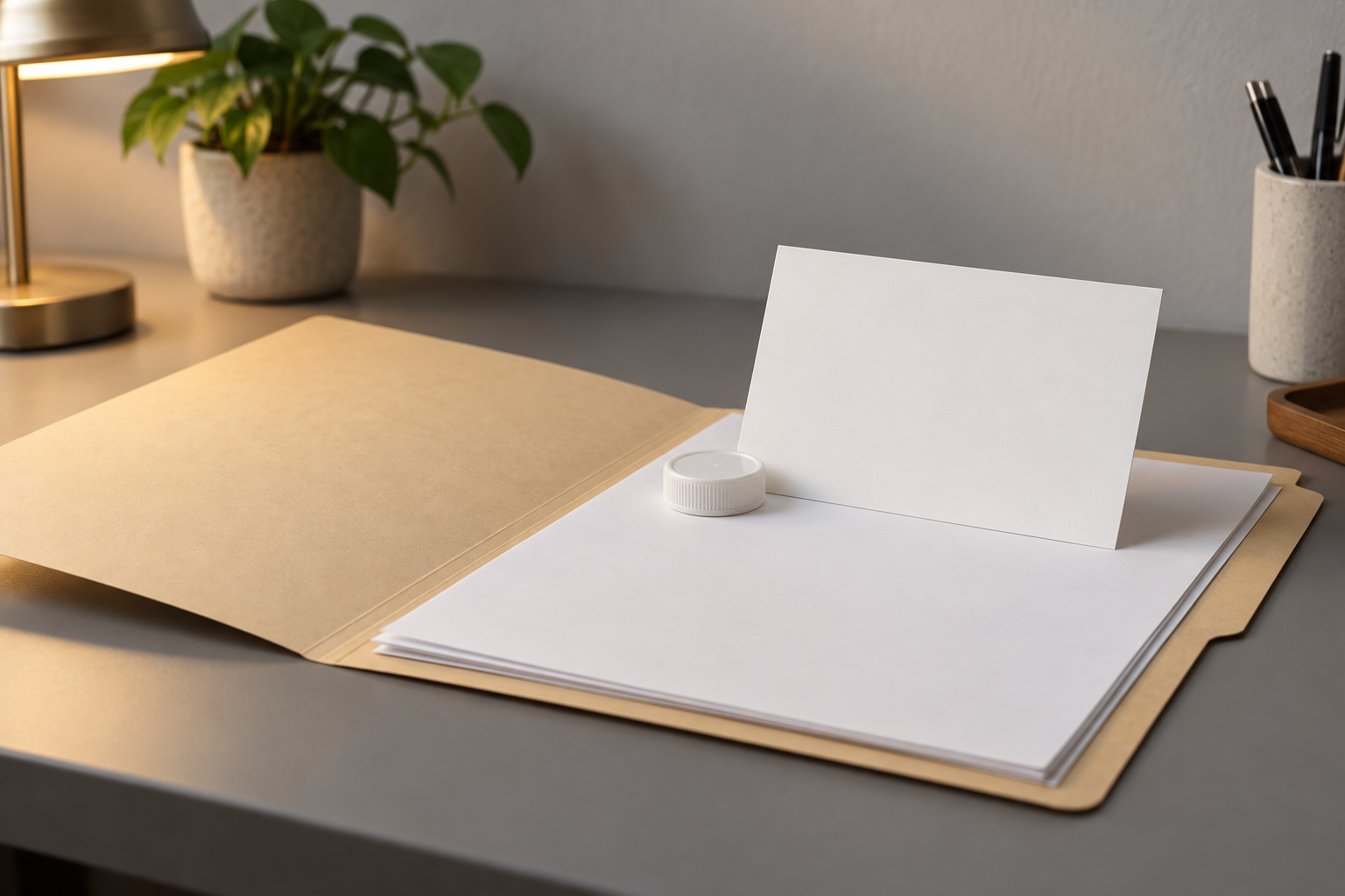 pcr content verification file with a recycled content certificate and chain of custody papers on a desk