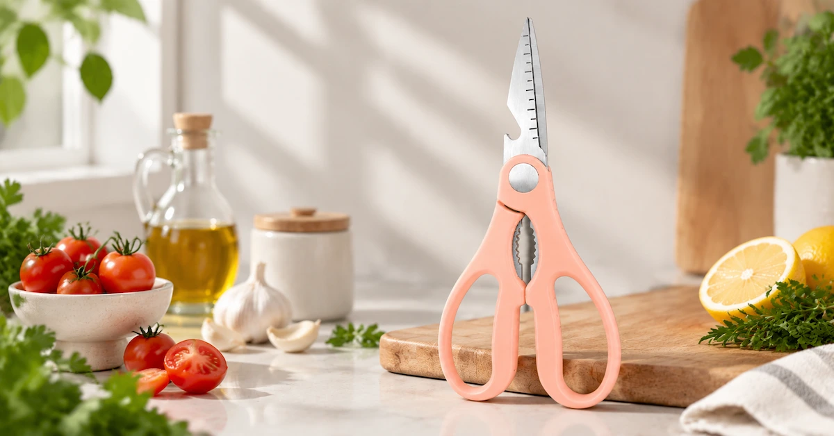 Multi function kitchen scissors lifestyle scene
