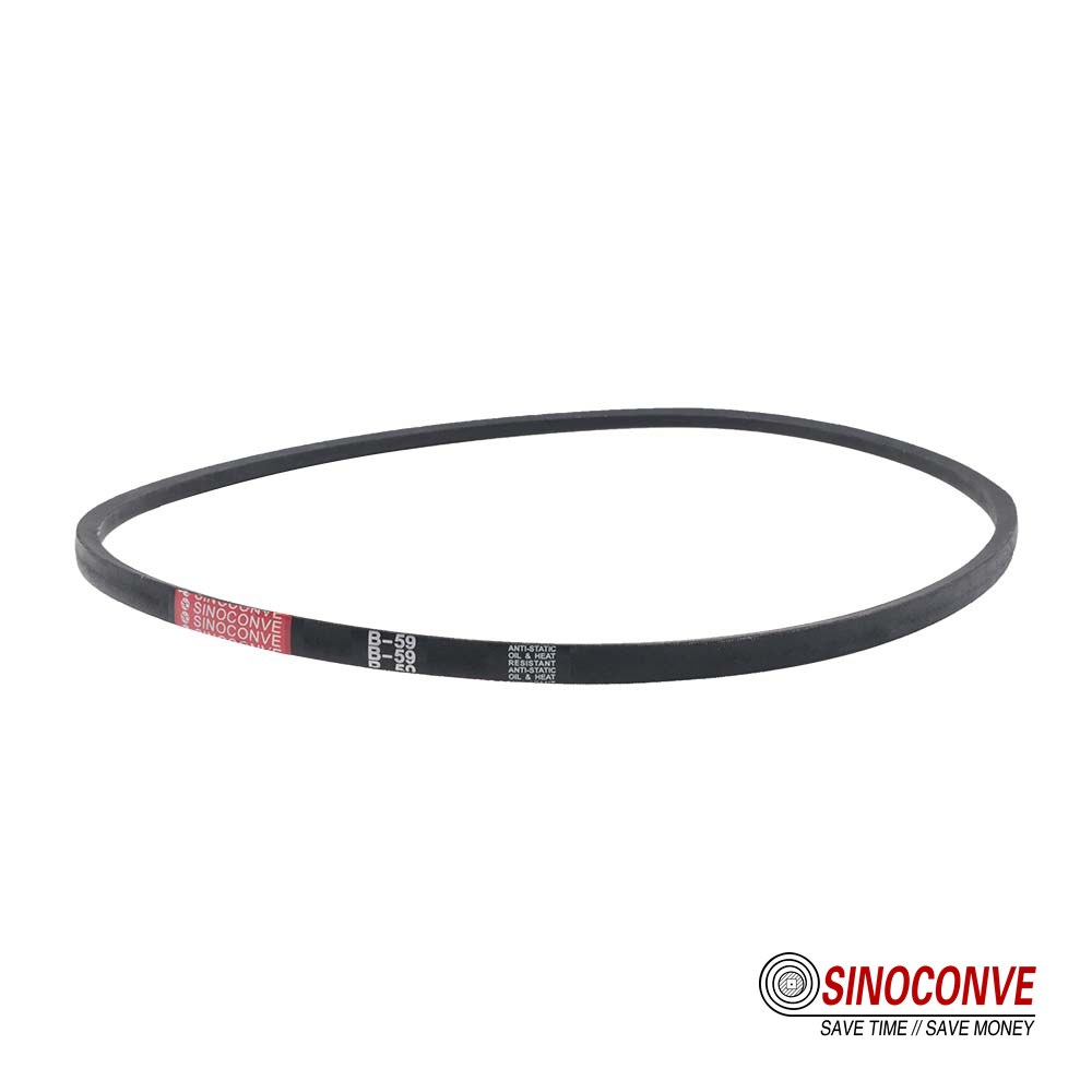 cross-section depth of a v belt shown on a finished wrapped industrial belt