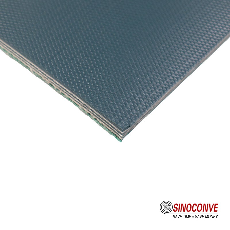 poultry conveyor belt in food-grade blue PVC