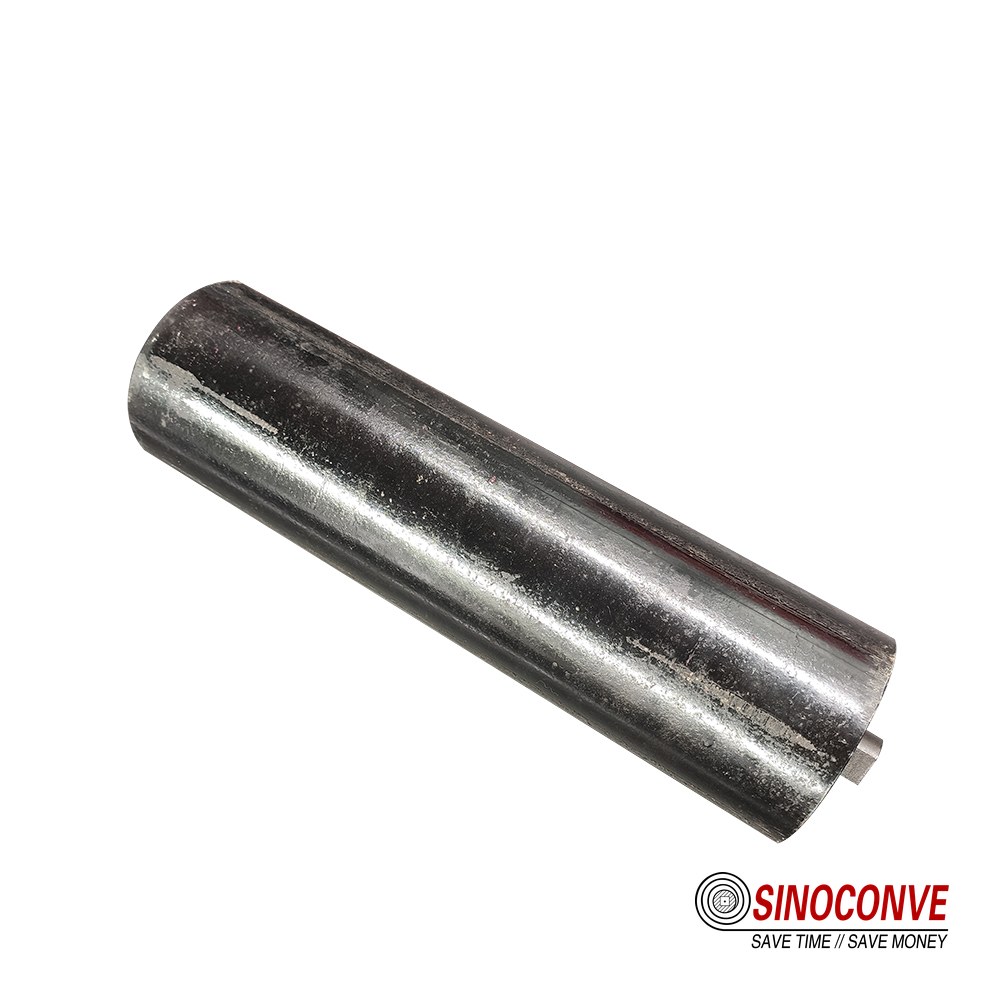 plain steel conveyor roller used in troughing idler sets