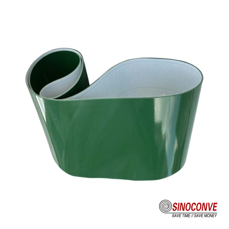 green PVC conveyor belt for parcel and bag handling