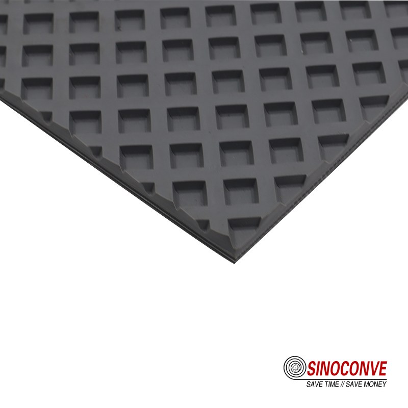 black rough top conveyor belt with dimpled surface