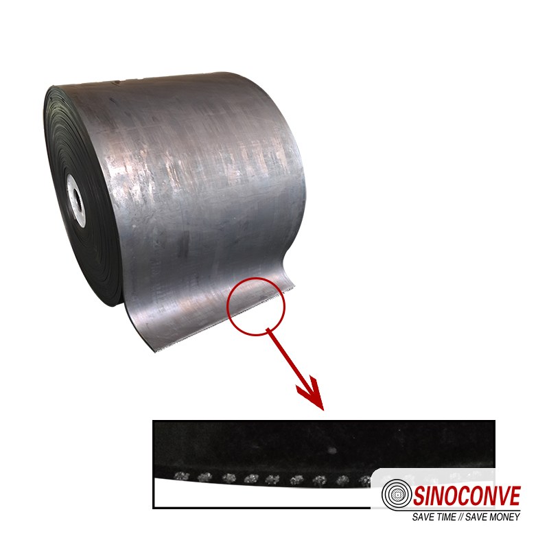 steel cord conveyor belt roll with cord construction inset