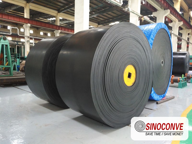 rubber conveyor belt rolls with edge protection