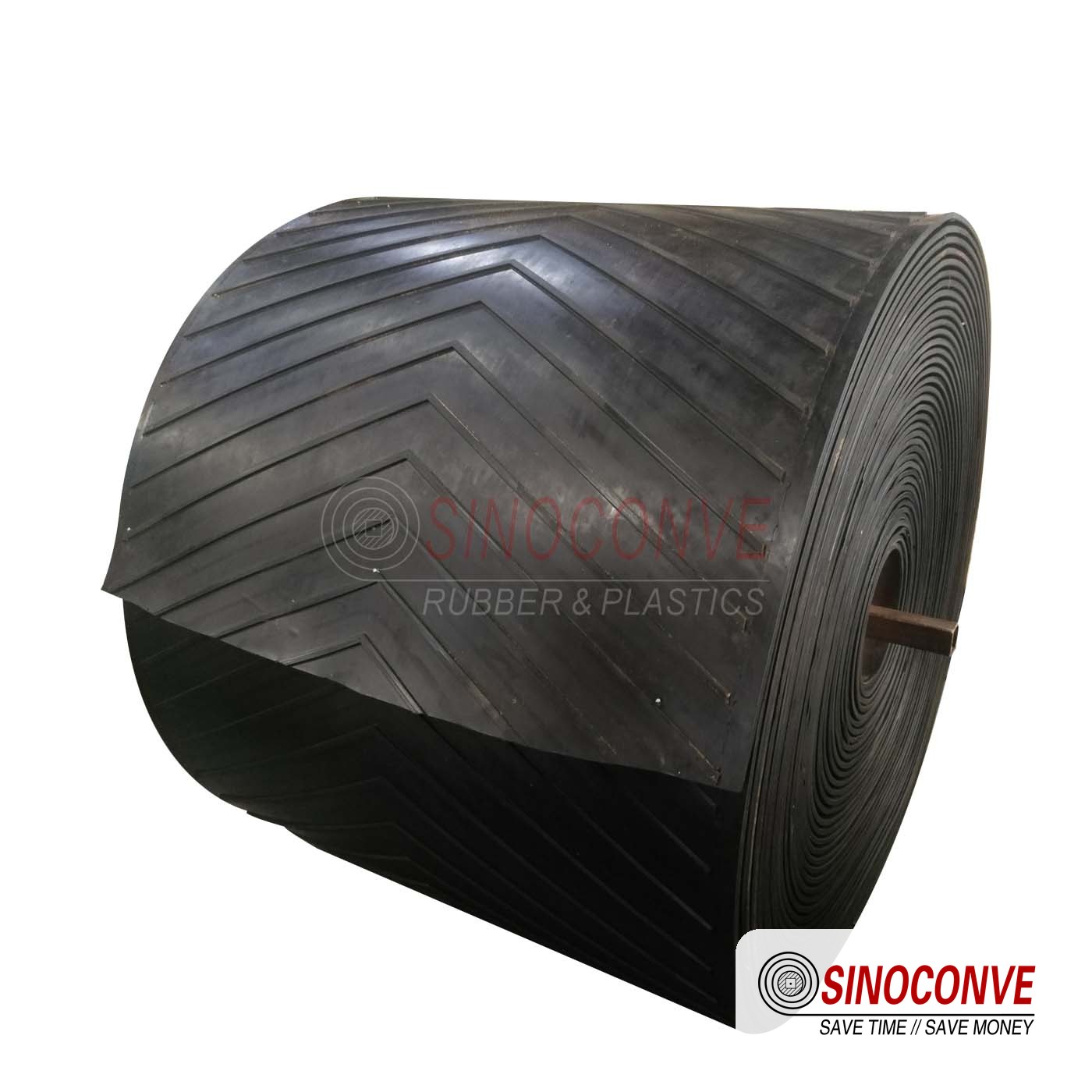 chevron conveyor belt roll for inclined sections