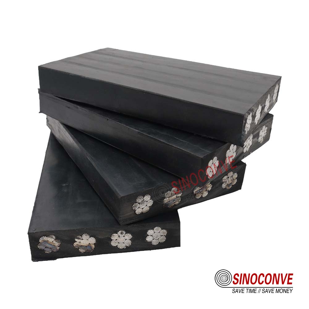 steel cord conveyor belt sections with cord reinforcement