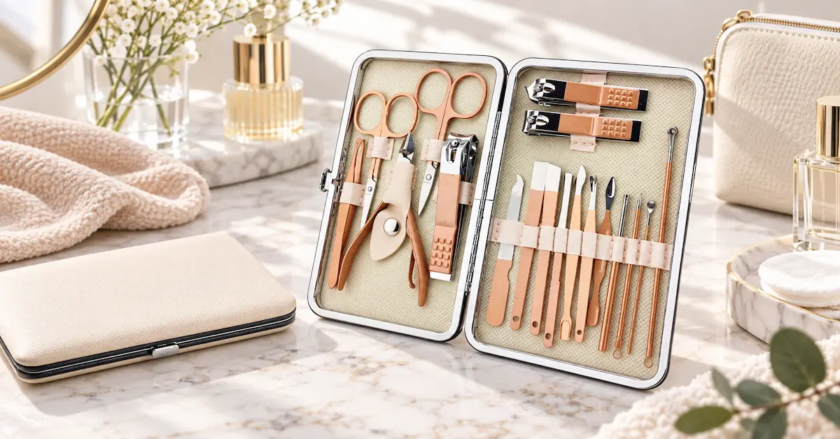 Rose gold manicure set wholesale China kit