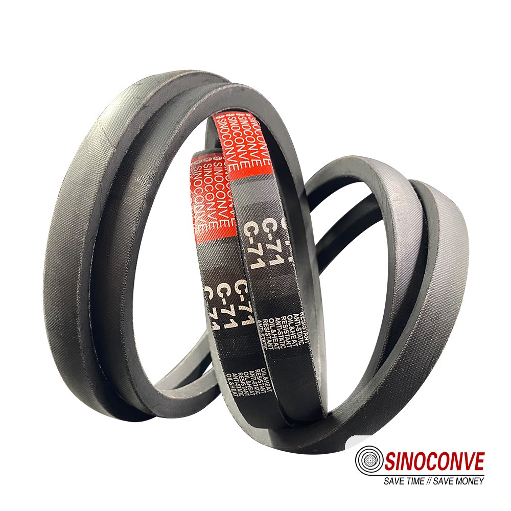 stacked C section V belts showing the section profile