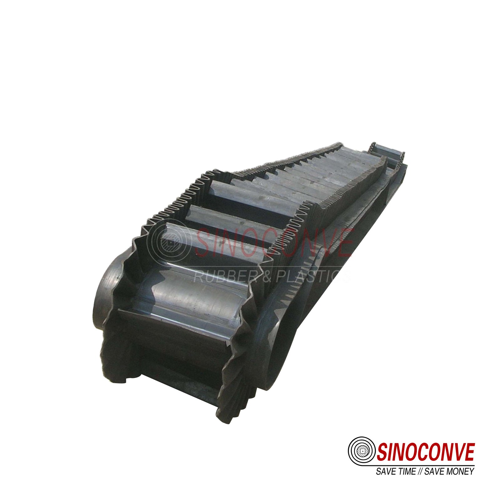 sidewall conveyor belt with cleats for vertical lifting