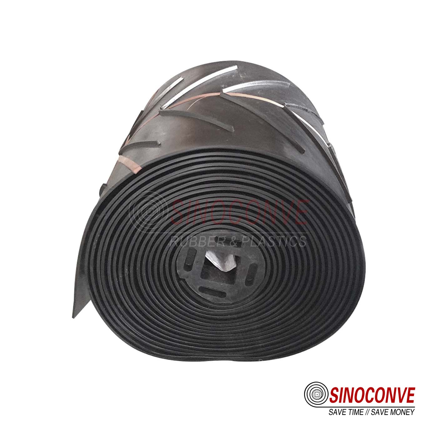 chevron conveyor belt roll for inclined sections
