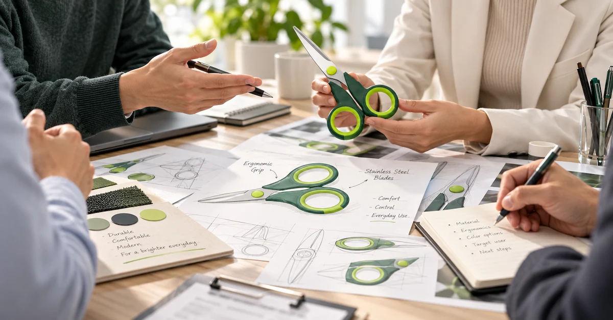 Home use scissors design discussion meeting