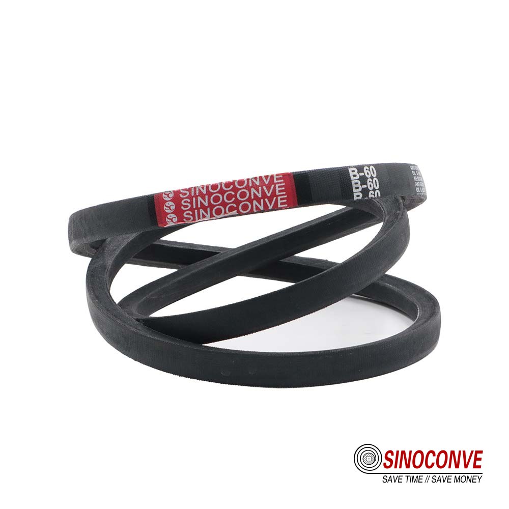 set of wrapped V belts with printed branding