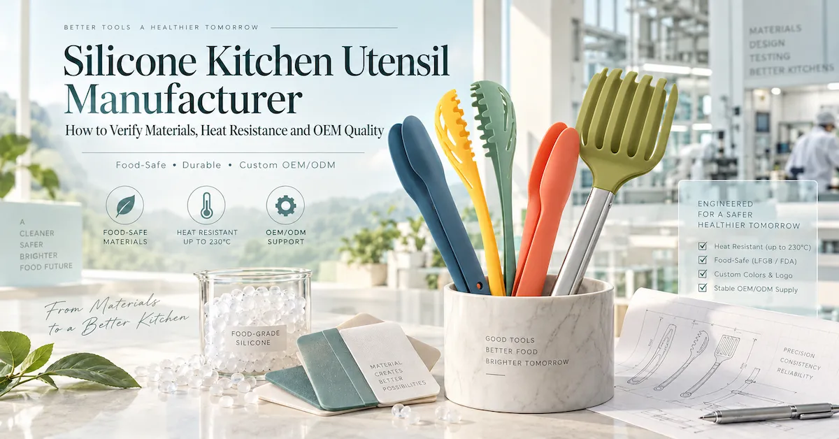 Fabricante de utensilios de cocina de silicona: Cómo verificar los materiales en contacto con alimentos, la resistencia al calor y la calidad de producción OEM