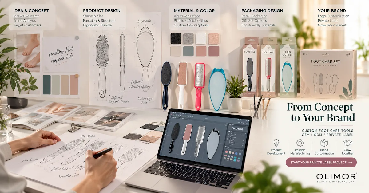 Custom foot care tools design and OEM branding