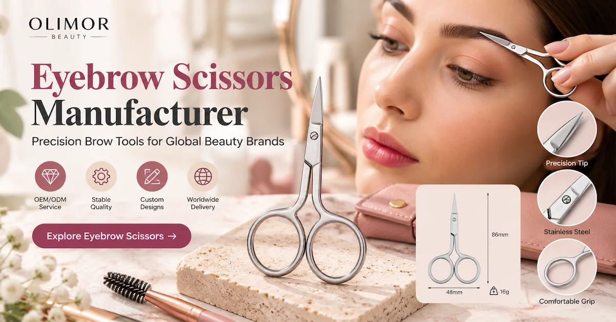 Eyebrow scissors manufacturer for beauty brands