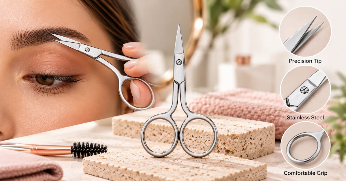 Eyebrow scissors for precision brow grooming