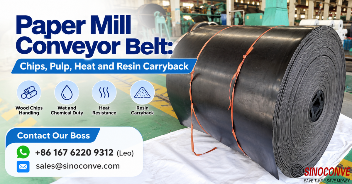 Paper Mill Conveyor Belt: Chips, Pulp, Heat and Resin Carryback