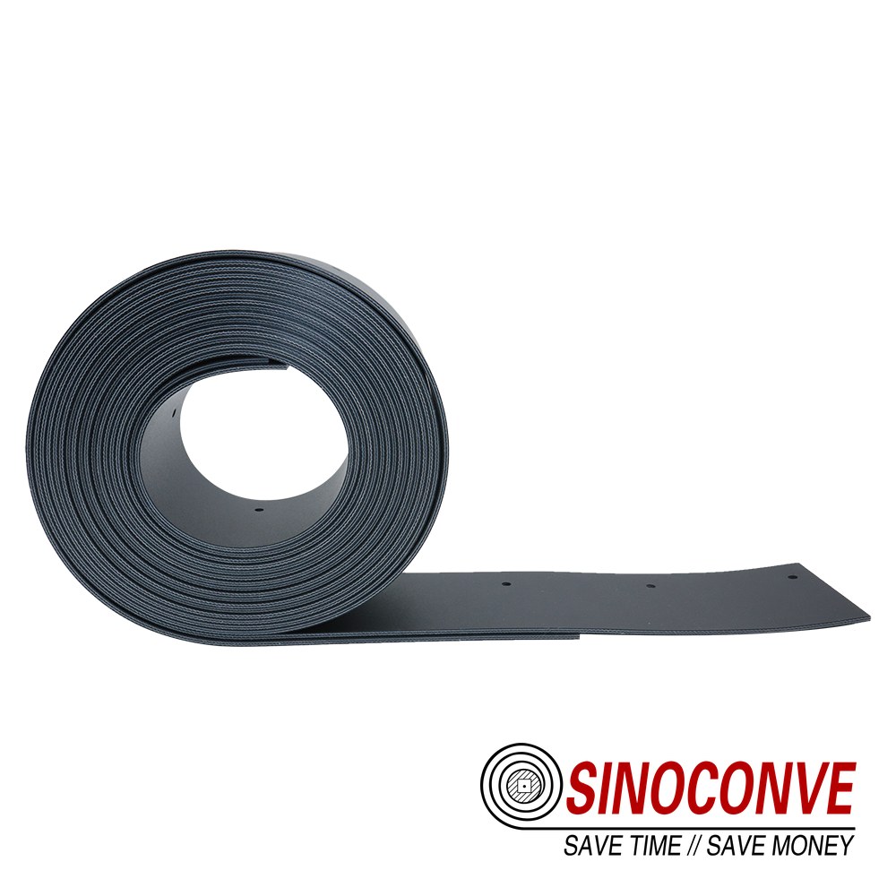 Skirting and dust sealing detail on a graphite conveyor transfer