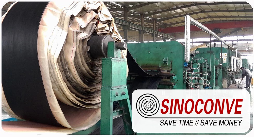Wide belt roll on the finishing line for a baggage handling conveyor belt